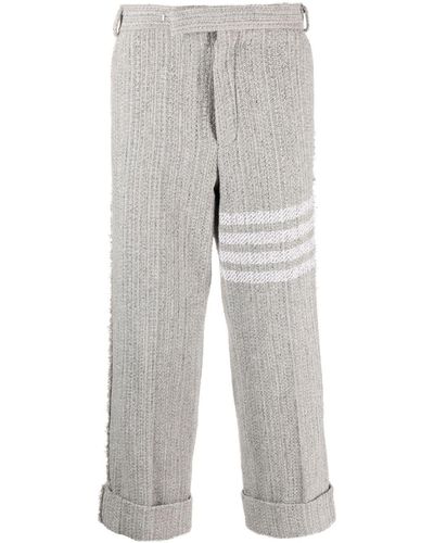 Thom Browne Tweed-Hose mit Streifen - Grau