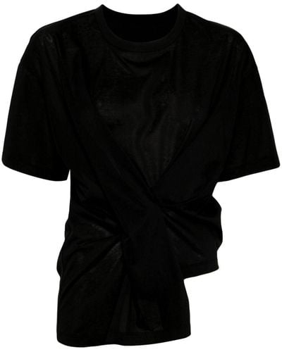 JNBY Asymmetric Pleated T-shirt - Black