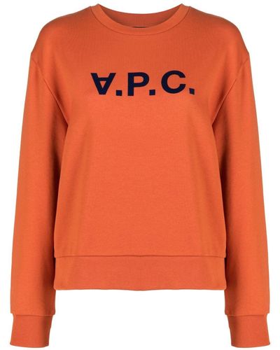 A.P.C. Sweatshirt mit Logo-Print - Orange