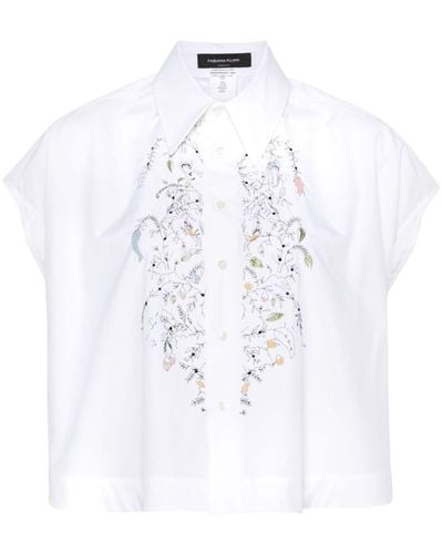 Fabiana Filippi Motif-embroidered Cotton Shirt - White