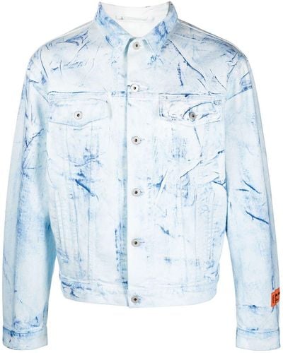 Heron Preston Overdyed Button-up Shirt Jacket - Blue