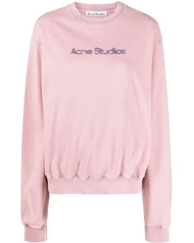 Acne Studios Sweatshirt mit Logo-Print - Pink