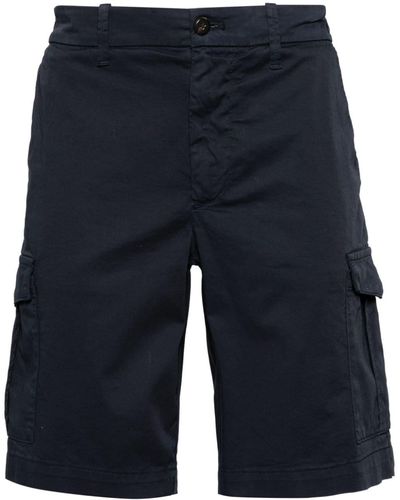 Eleventy Mid Waist Twill Cargo Shorts - Blauw