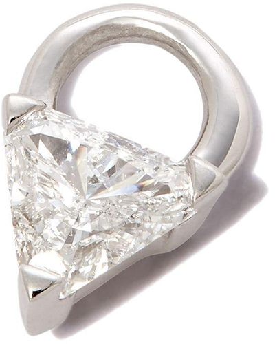 Maria Tash Breloque triangulaire en or blanc 18ct ornée de diamants - Multicolore