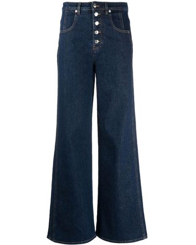 Woolrich Weite Jeans mit Knopfdetail - Blau