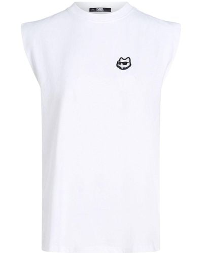 Karl Lagerfeld Ikonik 2.0 Tanktop aus Bio-Baumwolle - Weiß