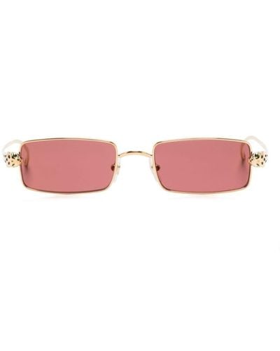 Cartier Sonnenbrille mit eckigem Gestell - Pink