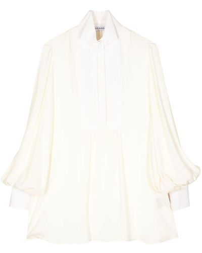 Dice Kayek Wingtip-collar Silk Shirt - White