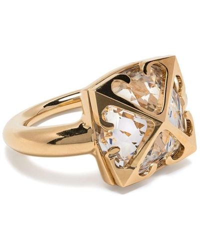 Off-White c/o Virgil Abloh Arrows Crystal-embellishment Ring - Metallic