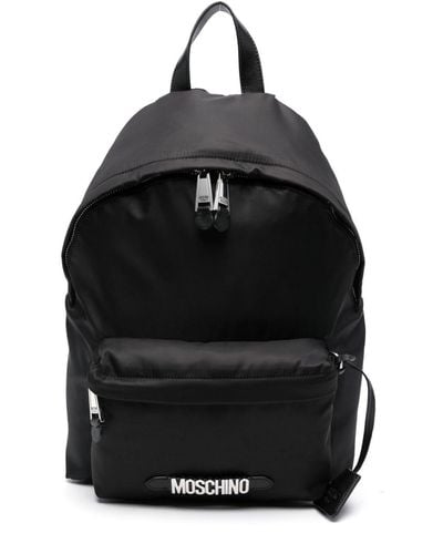 Moschino Logo-lettering Zip-up Backpack - Black