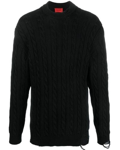 A BETTER MISTAKE Cable-knit Jumper - Black