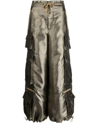 Cynthia Rowley Metallic Lurex Cargo Trousers