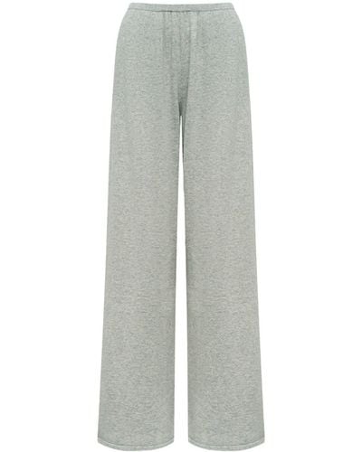 12 STOREEZ Elasticated-waistband Wide-leg Track Pants - Grey