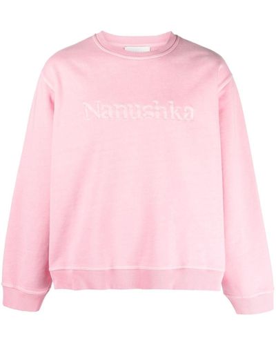 Nanushka Sweater Met Geborduurd Logo - Roze