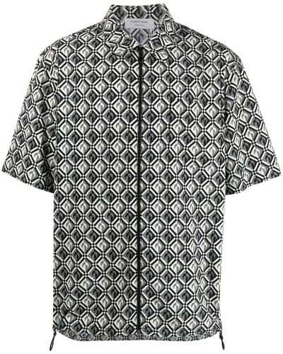 Marine Serre Zephyr Diamond-pattern Moon Shirt - Black