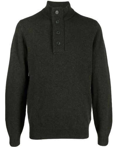 Barbour Button-front Pullover Sweater - Gray