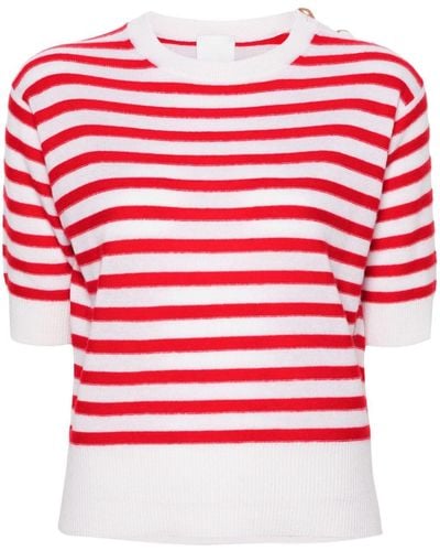 Allude Striped Fine-knit Jumper - Red