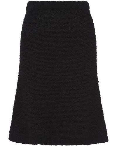 Prada Bouclé Mohair Knit Skirt - Black