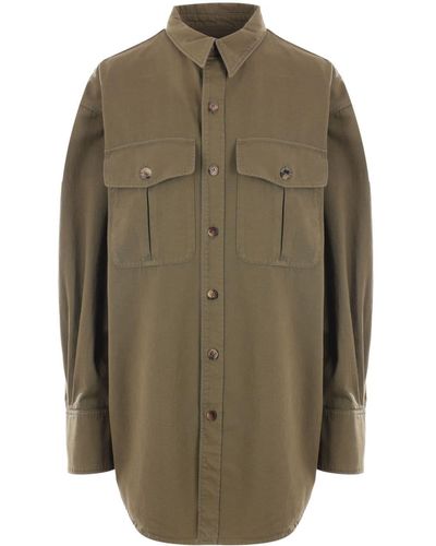 Saint Laurent Long-sleeve Cotton Shirt - Green