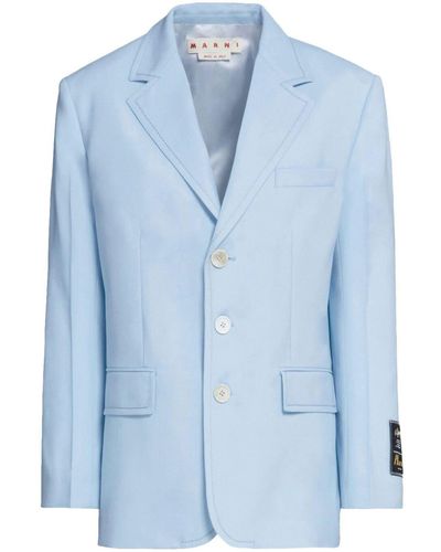 Marni Single-breasted Wool Blazer - Blue