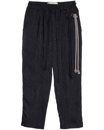Song For The Mute Wave Drape Tapered-leg Wool Trousers - Blue