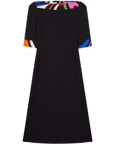 Emilio Pucci Iride-print Midi Dress - Black