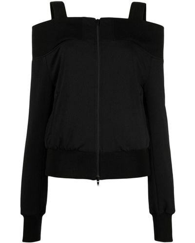Yohji Yamamoto Drop-shoulder Zipped Top - Black
