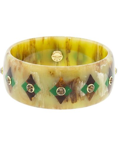 Mark Davis 18kt Gold Bakelite Geometric Bangle Bracelet - Multicolor