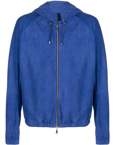 Tagliatore Hooded Zip-Up Jacket - Blue