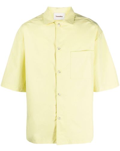 Nanushka Bodil Short-sleeve Cotton Shirt - Yellow