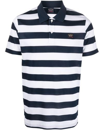 Paul & Shark Stripe-pattern Polo Shirt - Blue
