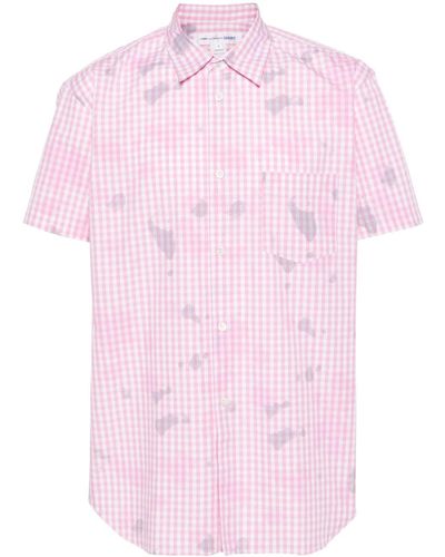 Comme des Garçons Gingham-pattern Cotton Shirt - Pink