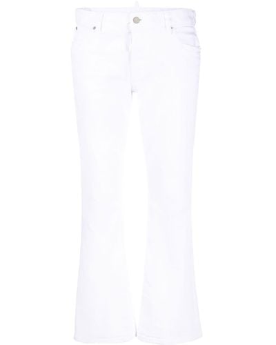 DSquared² Cropped-Hose mit ausgestelltem Bein - Weiß
