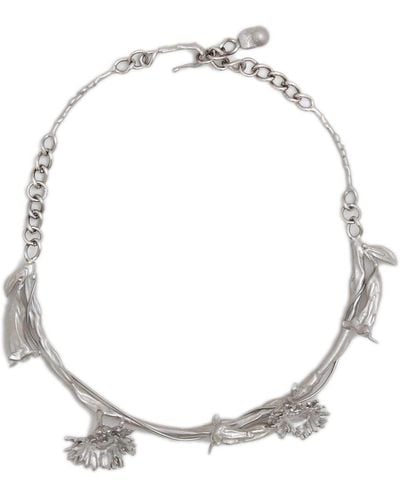 Marni Floral-charm Choker Necklace - White