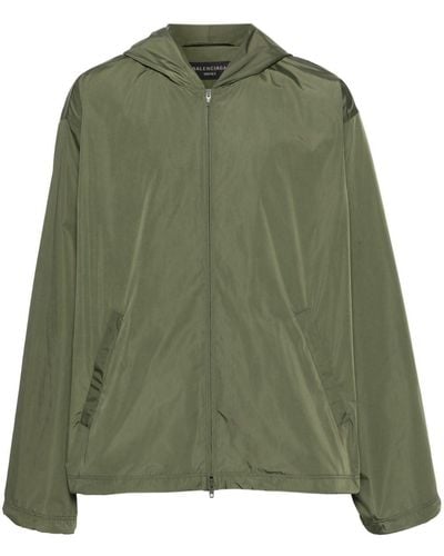 Balenciaga Logo-print Hooded Jacket - Green