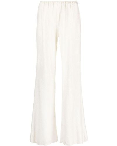 Forte Forte Pantalones anchos con cintura elástica - Blanco