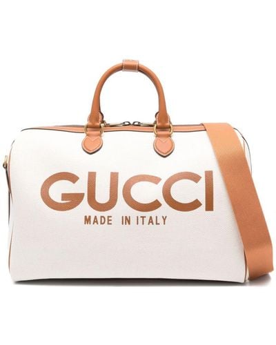 Gucci Logo-print Canvas Holdall - Pink