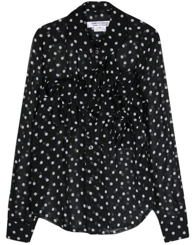 Comme des Garçons Bow-detailing Polka-dot Shirt - Black