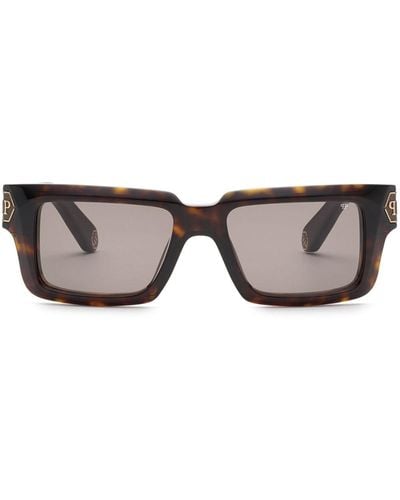 Philipp Plein Daily Masterpiece Square-frame Sunglasses - Brown