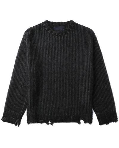 Juun.J Distressed Knitted Jumper - Black