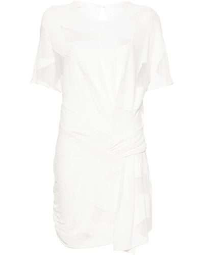 IRO Robe courte Seona à effet de transparence - Blanc