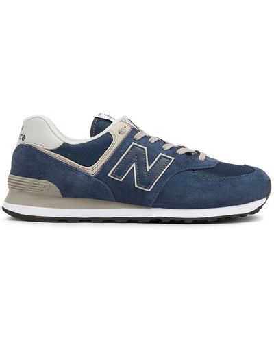 New Balance 574 Logo-patch Suede Trainers - Blue