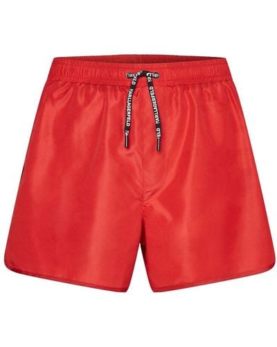 Karl Lagerfeld Short à bande logo - Rouge