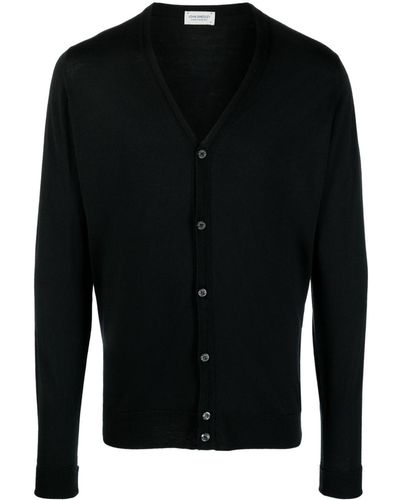 John Smedley Cardigan en laine mérinos à col v - Noir