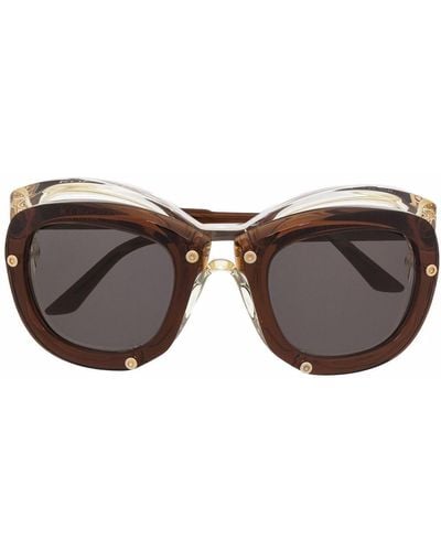 Kuboraum Round-frame Sunglasses - Brown
