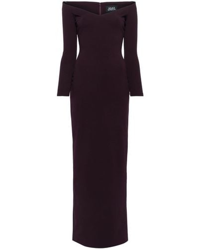 Solace London Tara Off-shoulder Maxi Dress - Purple