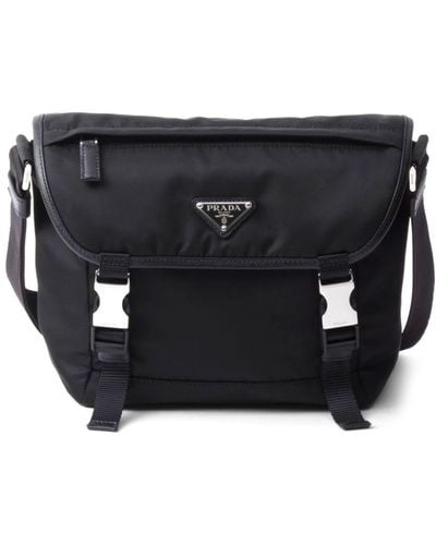 Prada Logo-patch Shoulder Bag - Black