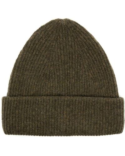 Roberto Collina Knitted Turn-up Beanie - Green