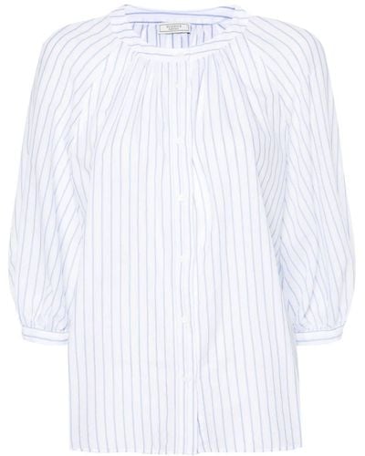 Peserico Striped Cotton Shirt - White
