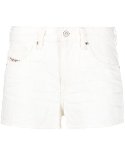 DIESEL Hoch sitzende De-Yuba Jeans-Shorts - Weiß